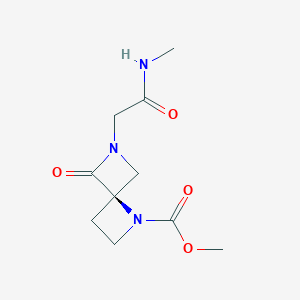 molecular formula C10H15N3O4 B12608086 1,6-Diazaspiro[3.3]heptane-1-carboxylic acid, 6-[2-(methylamino)-2-oxoethyl]-5-oxo-, methyl ester, (4R)- 