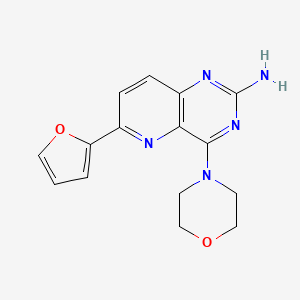 molecular formula C15H15N5O2 B12608090 6-(Furan-2-yl)-4-(morpholin-4-yl)pyrido[3,2-d]pyrimidin-2-amine CAS No. 897361-69-2