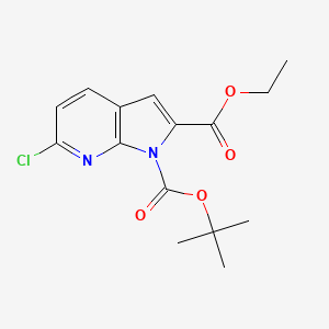 1H-Pyrrolo[2,3-b]pyridine-1,2-dicarboxylic acid, 6-chloro-, 1-(1,1-dimethylethyl) 2-ethyl ester