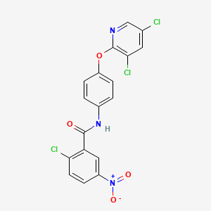 Benzamide, 2-chloro-N-[4-[(3,5-dichloro-2-pyridinyl)oxy]phenyl]-5-nitro-