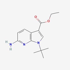 1H-Pyrrolo[2,3-b]pyridine-3-carboxylic acid, 6-amino-1-(1,1-dimethylethyl)-, ethyl ester