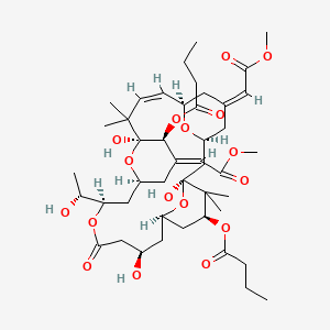 [(1S,3S,5Z,7R,8Z,11S,12S,13E,15S,17R,21R,23R,25S)-12-butanoyloxy-1,11,21-trihydroxy-17-[(1R)-1-hydroxyethyl]-5,13-bis(2-methoxy-2-oxoethylidene)-10,10,26,26-tetramethyl-19-oxo-18,27,28,29-tetraoxatetracyclo[21.3.1.13,7.111,15]nonacos-8-en-25-yl] butanoate