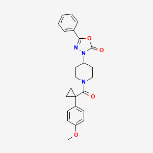molecular formula C24H25N3O4 B1260859 3-[1-[[1-(4-Methoxyphenyl)cyclopropyl]-oxomethyl]-4-piperidinyl]-5-phenyl-1,3,4-oxadiazol-2-one 