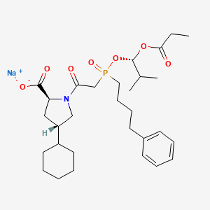 Sodium (2S,4S)-4-cyclohexyl-1-(2-((R)-((S)-2-methyl-1-(propionyloxy)propoxy)(4-phenylbutyl)phosphoryl)acetyl)pyrrolidine-2-carboxylate