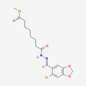 molecular formula C17H21BrN2O5 B1260886 methyl 8-[(2E)-2-[(6-bromo-1,3-benzodioxol-5-yl)methylidene]hydrazinyl]-8-oxooctanoate 