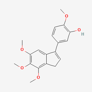 molecular formula C19H20O5 B12608928 2-Methoxy-5-(5,6,7-trimethoxy-1H-inden-3-yl)phenol CAS No. 917591-59-4