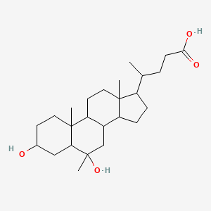 molecular formula C25H42O4 B1260904 4-(3,6-Dihydroxy-6,10,13-trimethyl-1,2,3,4,5,7,8,9,11,12,14,15,16,17-tetradecahydrocyclopenta[a]phenanthren-17-yl)pentanoic acid 