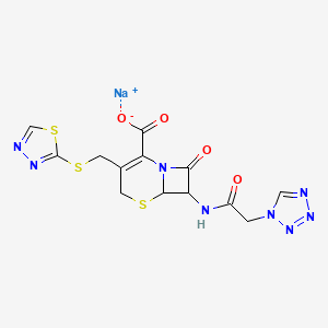 molecular formula C13H11N8NaO4S3 B1260919 Ceftezole (sodium) 