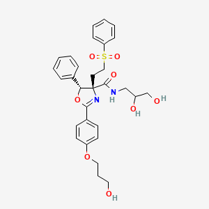 molecular formula C30H34N2O8S B1260923 (4R,5R)-4-[2-(benzenesulfonyl)ethyl]-N-(2,3-dihydroxypropyl)-2-[4-(3-hydroxypropoxy)phenyl]-5-phenyl-5H-oxazole-4-carboxamide 