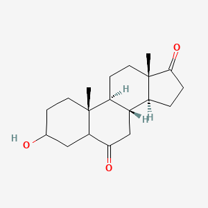 molecular formula C19H28O3 B1260927 (8R,9S,10R,13S,14S)-3-hydroxy-10,13-dimethyl-2,3,4,5,7,8,9,11,12,14,15,16-dodecahydro-1H-cyclopenta[a]phenanthrene-6,17-dione 