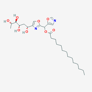 molecular formula C27H44N2O8 B1260944 [1,3-oxazol-5-yl-[4-[(1R,3S,4R,5S)-1,3,4,5-tetrahydroxyhexyl]-1,3-oxazol-2-yl]methyl] tetradecanoate 