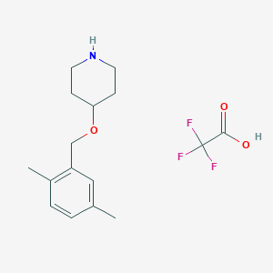 molecular formula C16H22F3NO3 B12609461 4-[(2,5-Dimethylphenyl)methoxy]piperidine;2,2,2-trifluoroacetic acid CAS No. 647036-91-7