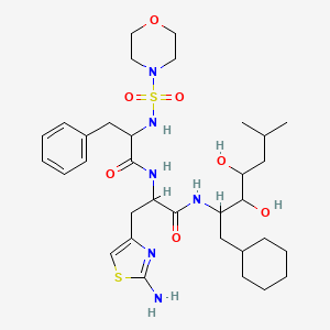 molecular formula C33H52N6O7S2 B1261003 N-[2-(2-Amino-thiazol-4-yl)-1-(1-cyclohexylmethyl-2,3-dihydroxy-5-methyl-hexylcarbamoyl)-ethyl]-2-(morpholine-4-sulfonylamino)-3-phenyl-propionamide 