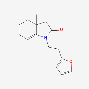 molecular formula C15H19NO2 B12610157 1-[2-(Furan-2-yl)ethyl]-3a-methyl-1,3,3a,4,5,6-hexahydro-2H-indol-2-one CAS No. 651315-21-8