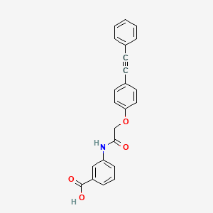 molecular formula C23H17NO4 B12610265 3-{2-[4-(Phenylethynyl)phenoxy]acetamido}benzoic acid CAS No. 649773-77-3