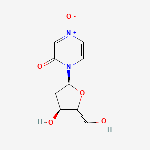 molecular formula C9H12N2O5 B1261035 1,2-Dihydro-1-(2-deoxy-beta-D-erythro-pentofuranosyl)-2-oxopyrazine 4-oxide CAS No. 39007-01-7