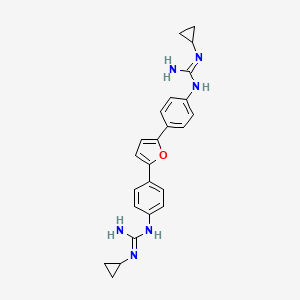 2-cyclopropyl-1-[4-[5-[4-[(N'-cyclopropylcarbamimidoyl)amino]phenyl]furan-2-yl]phenyl]guanidine