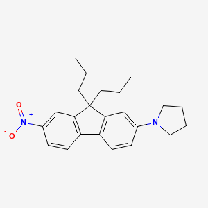 molecular formula C23H28N2O2 B12610390 1-(7-Nitro-9,9-dipropyl-9H-fluoren-2-YL)pyrrolidine CAS No. 918442-30-5