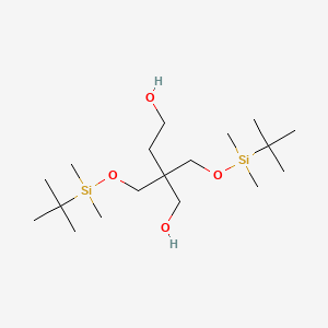 molecular formula C18H42O4Si2 B12610393 2,2-Bis({[tert-butyl(dimethyl)silyl]oxy}methyl)butane-1,4-diol CAS No. 875484-15-4