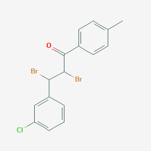 1-Propanone, 2,3-dibromo-3-(3-chlorophenyl)-1-(4-methylphenyl)-