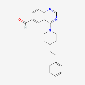 molecular formula C22H23N3O B12610500 4-[4-(2-Phenylethyl)piperidin-1-yl]quinazoline-6-carbaldehyde CAS No. 648449-23-4