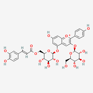 molecular formula C36H37O18+ B1261051 Pelargonidin 3-glucoside 5-caffeoylglucoside 