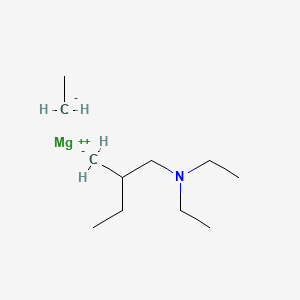 molecular formula C11H25MgN B12610561 magnesium;N,N-diethyl-2-methanidylbutan-1-amine;ethane CAS No. 651304-13-1