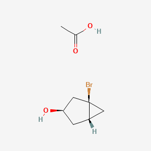 molecular formula C8H13BrO3 B12610565 acetic acid;(1R,3R,5S)-1-bromobicyclo[3.1.0]hexan-3-ol CAS No. 647841-10-9