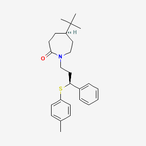 (5R)-5-tert-butyl-1-[(3S)-3-[(4-methylphenyl)thio]-3-phenylpropyl]-2-azepanone