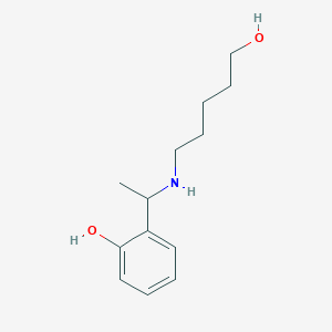 molecular formula C13H21NO2 B12610594 Phenol, 2-[1-[(5-hydroxypentyl)amino]ethyl]- CAS No. 651304-80-2