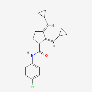 (2Z,3E)-N-(4-chlorophenyl)-2,3-bis(cyclopropylmethylidene)cyclopentane-1-carboxamide