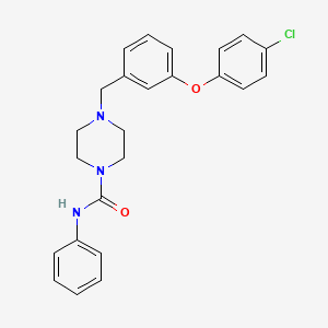 molecular formula C24H24ClN3O2 B12610718 1-Piperazinecarboxamide, 4-[[3-(4-chlorophenoxy)phenyl]methyl]-N-phenyl- 