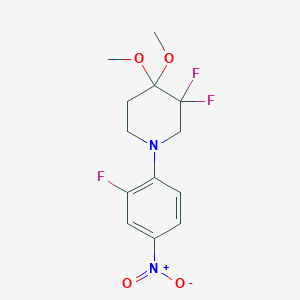 molecular formula C13H15F3N2O4 B12610738 3,3-Difluoro-1-(2-fluoro-4-nitrophenyl)-4,4-dimethoxypiperidine CAS No. 648920-82-5