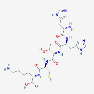 molecular formula C25H40N10O7S B12610782 L-Histidyl-L-histidyl-L-threonyl-L-cysteinyl-L-lysine CAS No. 915775-33-6