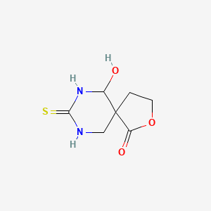 molecular formula C7H10N2O3S B12610786 6-Hydroxy-8-sulfanylidene-2-oxa-7,9-diazaspiro[4.5]decan-1-one CAS No. 879489-51-7