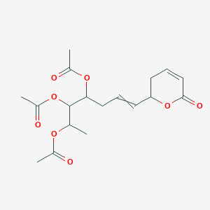 molecular formula C18H24O8 B12610793 1-(6-Oxo-3,6-dihydro-2H-pyran-2-yl)hept-1-ene-4,5,6-triyl triacetate CAS No. 918139-23-8