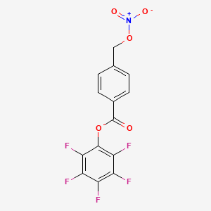 molecular formula C14H6F5NO5 B12610797 Benzoic acid, 4-[(nitrooxy)methyl]-, pentafluorophenyl ester CAS No. 874446-96-5