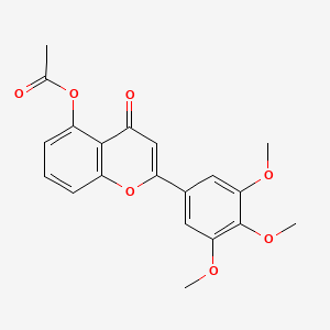 molecular formula C20H18O7 B12610799 4-Oxo-2-(3,4,5-trimethoxyphenyl)-4H-1-benzopyran-5-yl acetate CAS No. 873110-69-1