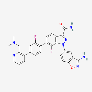 1H-Indazole-3-carboxamide, 1-(3-amino-1,2-benzisoxazol-5-yl)-6-[4-[2-[(dimethylamino)methyl]-3-pyridinyl]-2-fluorophenyl]-7-fluoro-