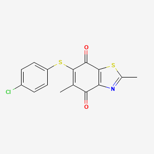 4,7-Benzothiazoledione, 6-[(4-chlorophenyl)thio]-2,5-dimethyl-