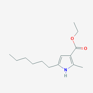 molecular formula C14H23NO2 B12610979 1H-Pyrrole-3-carboxylic acid, 5-hexyl-2-methyl-, ethyl ester CAS No. 650616-15-2