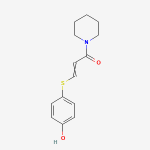 3-[(4-Hydroxyphenyl)sulfanyl]-1-(piperidin-1-yl)prop-2-en-1-one