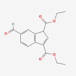 1H-Indene-1,3-dicarboxylic acid, 6-formyl-, diethyl ester