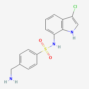 4-(Aminomethyl)-N-(3-chloro-1H-indol-7-yl)benzene-1-sulfonamide