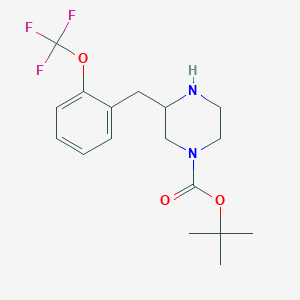 molecular formula C17H23F3N2O3 B12611172 3-(2-Trifluoromethoxy-benzyl)-piperazine-1-carboxylic acid tert-butyl ester 