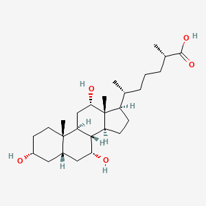 molecular formula C27H46O5 B1261120 (25S)-3alpha,7alpha,12alpha-trihydroxy-5beta-cholestan-26-oic acid 