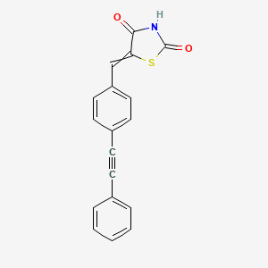 molecular formula C18H11NO2S B12611236 5-{[4-(Phenylethynyl)phenyl]methylidene}-1,3-thiazolidine-2,4-dione CAS No. 917607-25-1