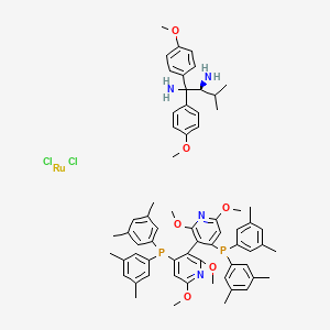 [3-[4-bis(3,5-dimethylphenyl)phosphanyl-2,6-dimethoxypyridin-3-yl]-2,6-dimethoxypyridin-4-yl]-bis(3,5-dimethylphenyl)phosphane;(2S)-1,1-bis(4-methoxyphenyl)-3-methylbutane-1,2-diamine;dichlororuthenium