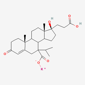 molecular formula C26H37KO6 B1261125 potassium;(7S,10R,13S,17R)-17-(2-carboxyethyl)-17-hydroxy-10,13-dimethyl-3-oxo-7-propan-2-yl-1,2,6,8,9,11,12,14,15,16-decahydrocyclopenta[a]phenanthrene-7-carboxylate CAS No. 41020-87-5