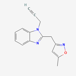 molecular formula C15H13N3O B12611260 2-[(5-Methyl-1,2-oxazol-3-yl)methyl]-1-(prop-2-yn-1-yl)-1H-benzimidazole CAS No. 918890-10-5